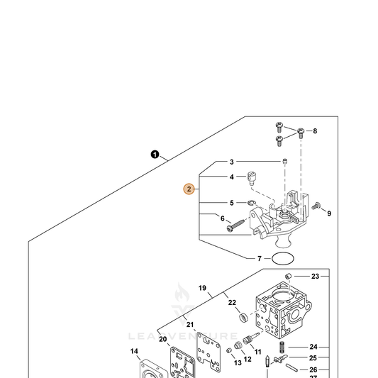 Echo part P005004780 — IPL diagram snippet (6x zoom, amber highlight)