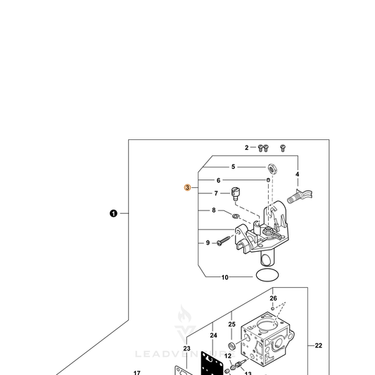 Echo part P005004800 — IPL diagram snippet (6x zoom, amber highlight)