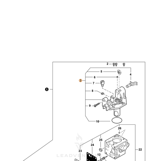 Echo part P005004810 — IPL diagram snippet (6x zoom, amber highlight)