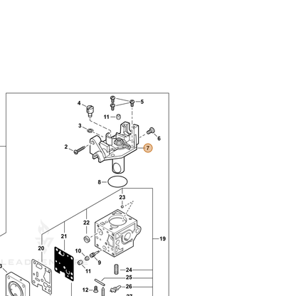 ECHO part P005004950 — IPL diagram snippet (6x zoom, amber highlight)