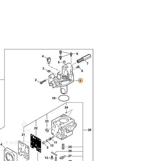 Echo part P005005260 — IPL diagram snippet (6x zoom, amber highlight)