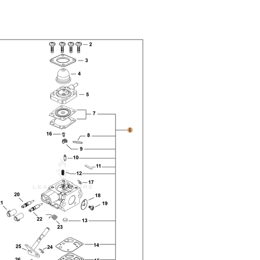 Echo part P005005330 — IPL diagram snippet (6x zoom, amber highlight)