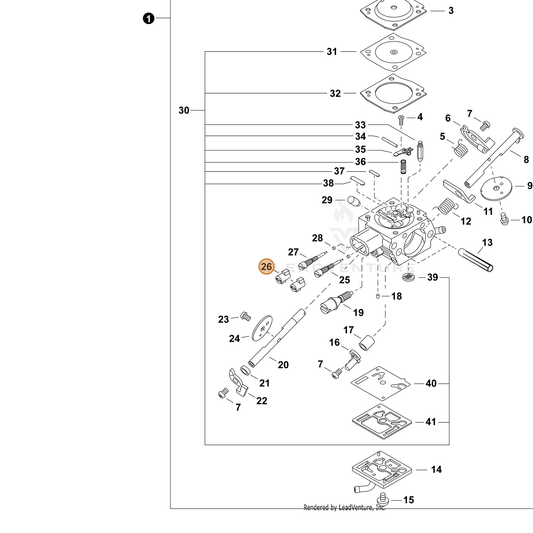 Echo part P005005360 — IPL diagram snippet (6x zoom, amber highlight)