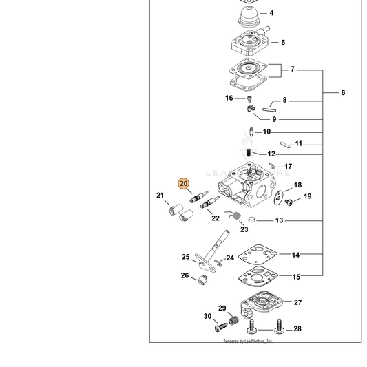 Echo part P005005370 — IPL diagram snippet (6x zoom, amber highlight)