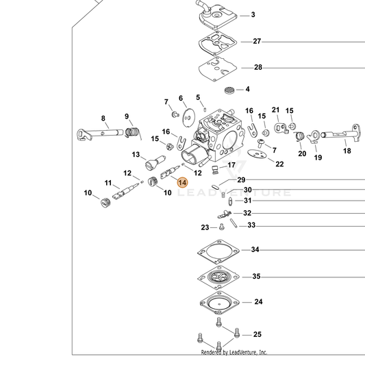 Echo part P005005390 — IPL diagram snippet (6x zoom, amber highlight)