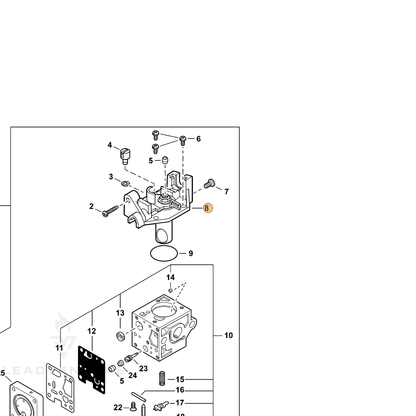 ECHO part P006000080 — IPL diagram snippet (6x zoom, amber highlight)