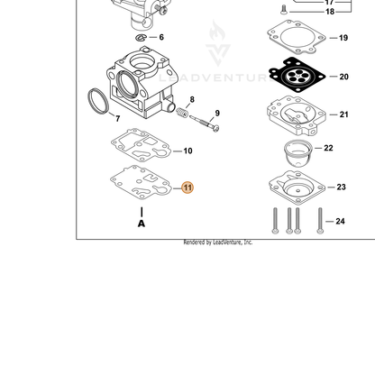 ECHO part P006000320 — IPL diagram snippet (6x zoom, amber highlight)