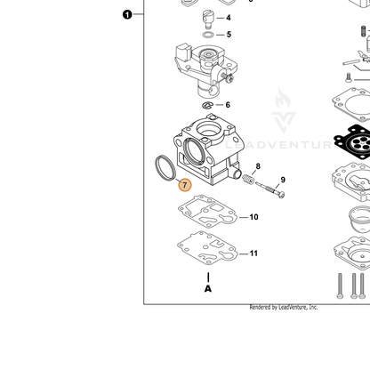 ECHO part P006000360 — IPL diagram snippet (6x zoom, amber highlight)