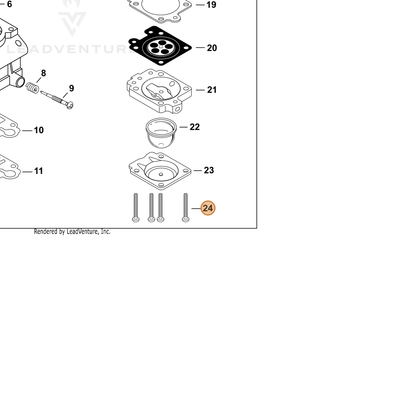 ECHO part P006000370 — IPL diagram snippet (6x zoom, amber highlight)