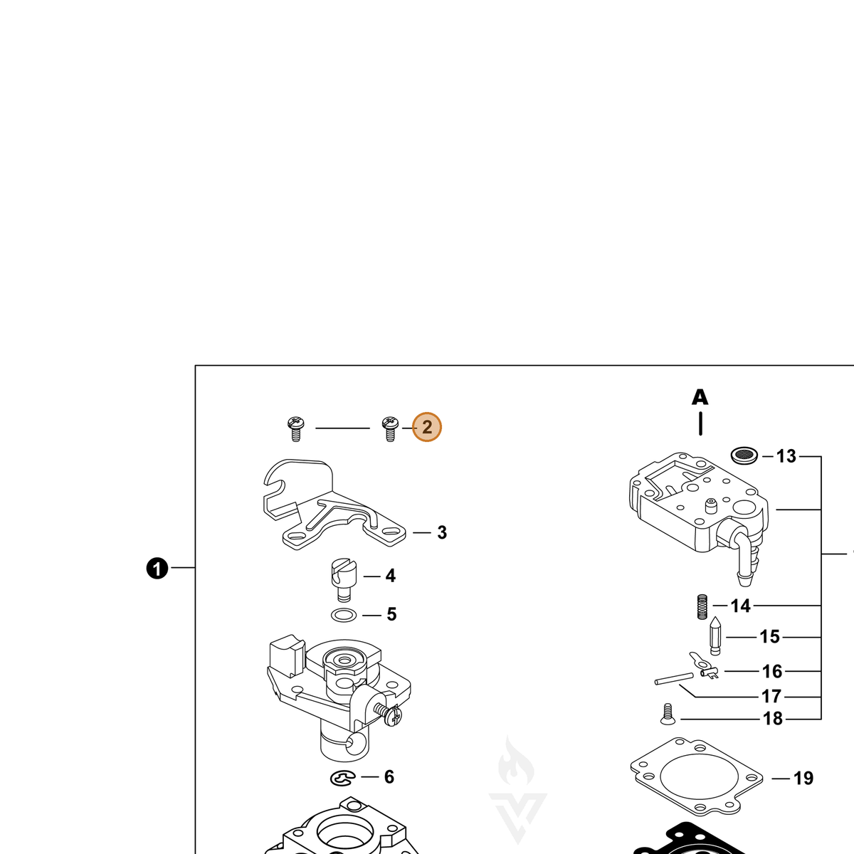 ECHO part P006000380 — IPL diagram snippet (6x zoom, amber highlight)