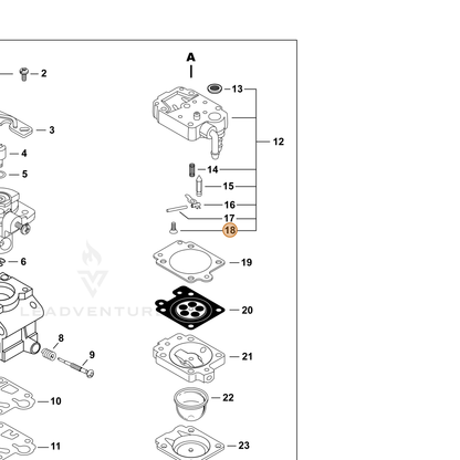 ECHO part P006000410 — IPL diagram snippet (6x zoom, amber highlight)
