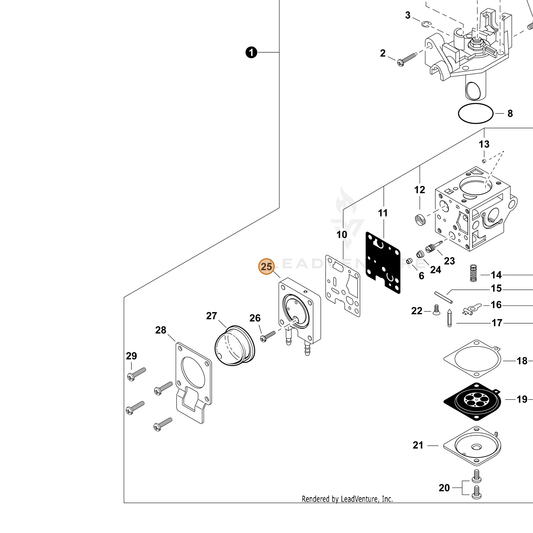 Echo part P006000520 — IPL diagram snippet (6x zoom, amber highlight)