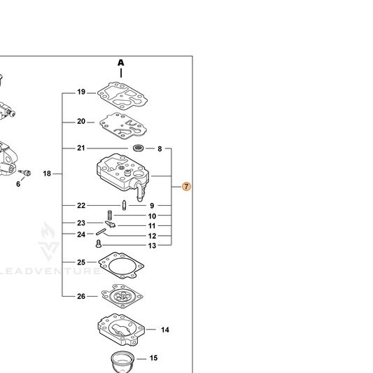 Echo part P006000610 — IPL diagram snippet (6x zoom, amber highlight)