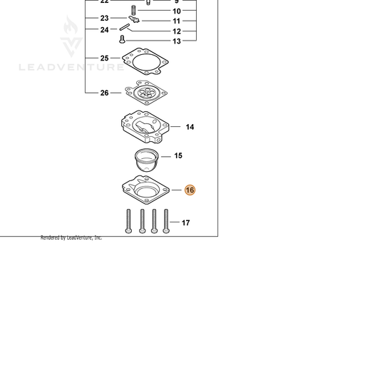 Echo part P006000710 — IPL diagram snippet (6x zoom, amber highlight)