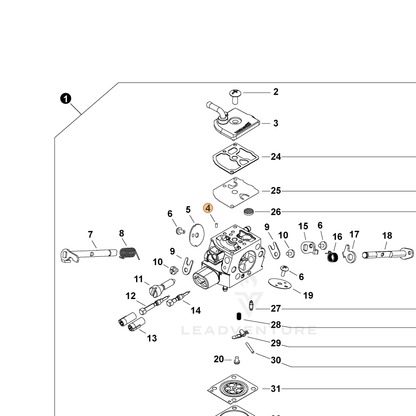 ECHO part P006000760 — IPL diagram snippet (6x zoom, amber highlight)