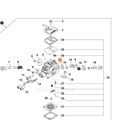 ECHO part P006001060 — IPL diagram snippet (6x zoom, amber highlight)