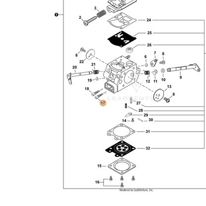 ECHO part P006001140 — IPL diagram snippet (6x zoom, amber highlight)