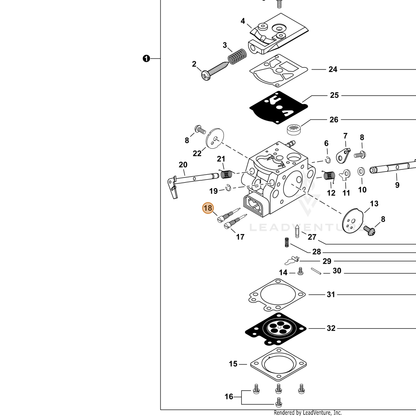 ECHO part P006001150 — IPL diagram snippet (6x zoom, amber highlight)