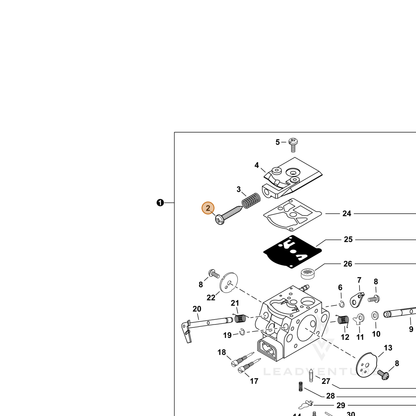 ECHO part P006001230 — IPL diagram snippet (6x zoom, amber highlight)