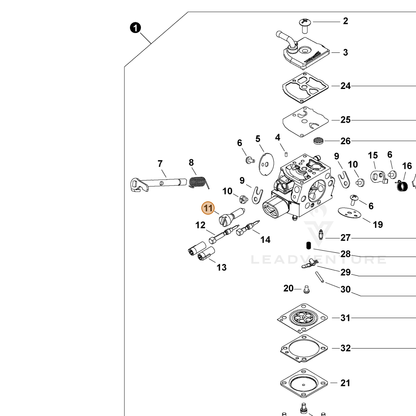 ECHO part P006001300 — IPL diagram snippet (6x zoom, amber highlight)