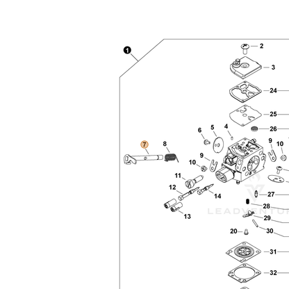 ECHO part P006001360 — IPL diagram snippet (6x zoom, amber highlight)