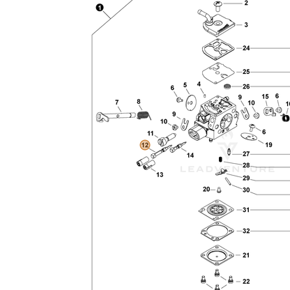 ECHO part P006001590 — IPL diagram snippet (6x zoom, amber highlight)