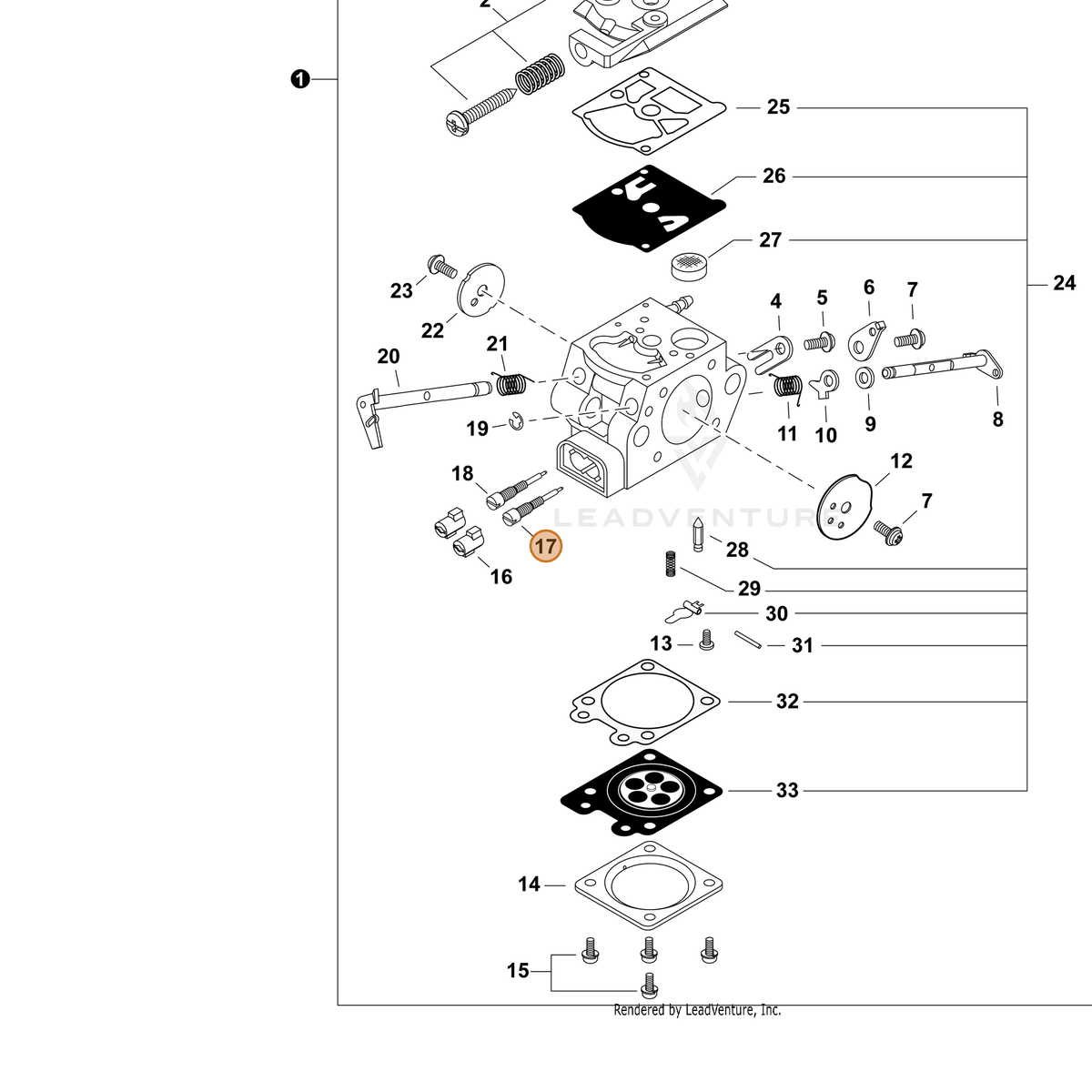 Echo part P006001600 — IPL diagram snippet (6x zoom, amber highlight)