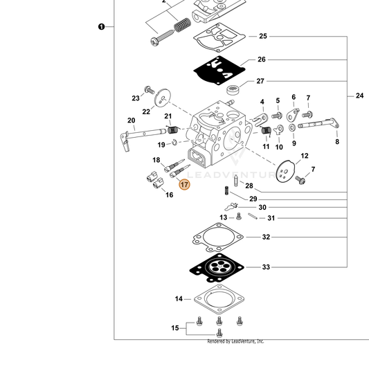 Echo part P006001600 — IPL diagram snippet (6x zoom, amber highlight)