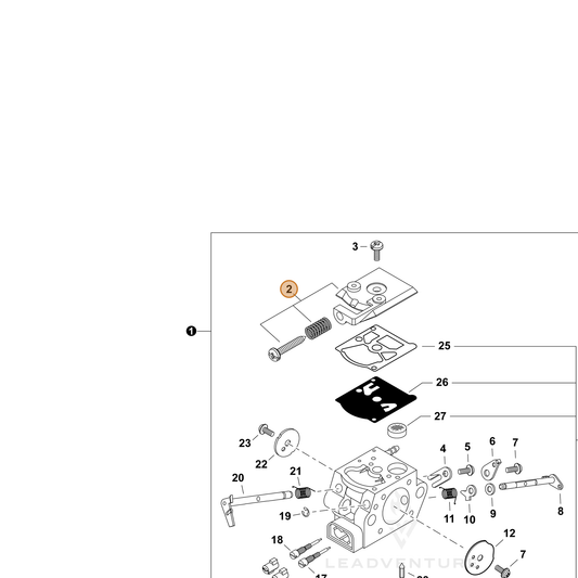Echo part P006001620 — IPL diagram snippet (6x zoom, amber highlight)