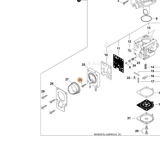 Echo part P006001680 — IPL diagram snippet (6x zoom, amber highlight)