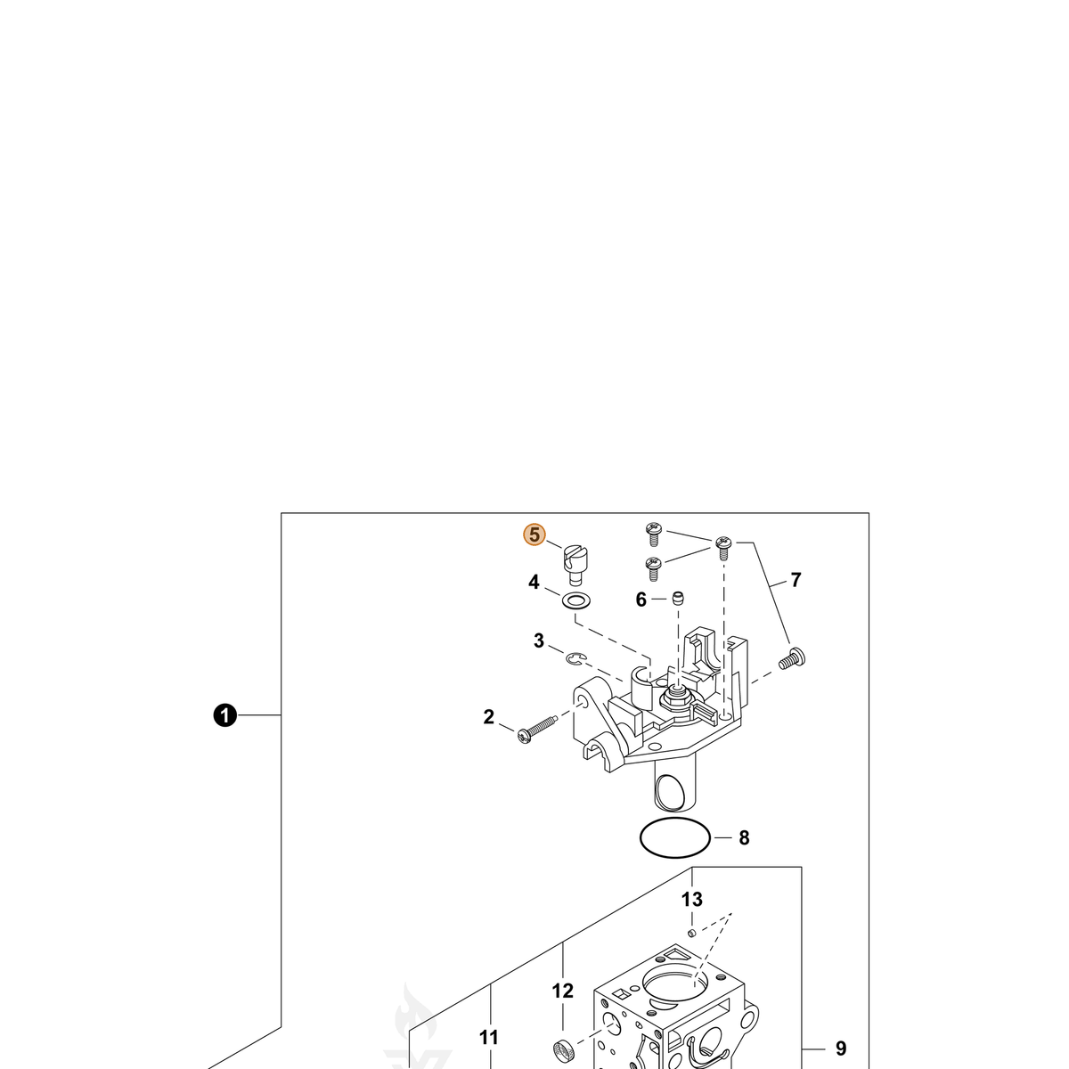 Echo part P006001730 — IPL diagram snippet (6x zoom, amber highlight)