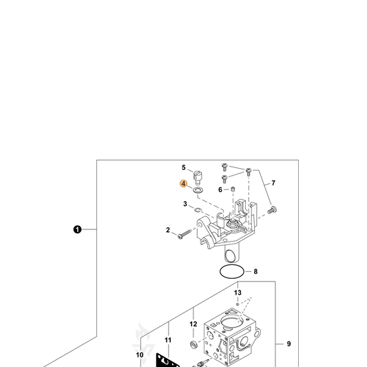 Echo part P006001740 — IPL diagram snippet (6x zoom, amber highlight)