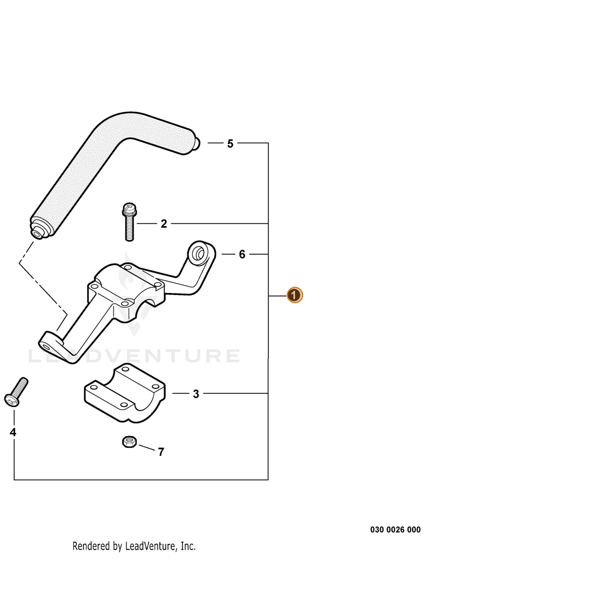 ECHO part P021000000 — IPL diagram snippet (6x zoom, amber highlight)