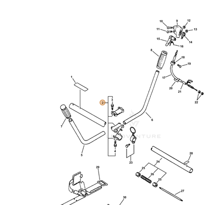 ECHO part P021000460 — IPL diagram snippet (6x zoom, amber highlight)