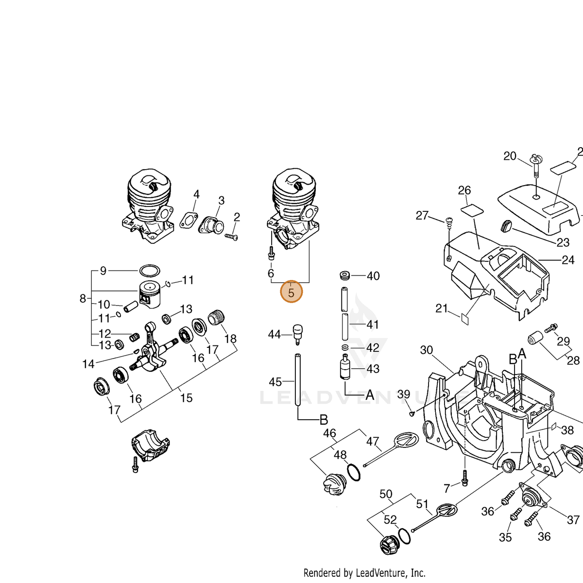 ECHO part P021000803 — IPL diagram snippet (6x zoom, amber highlight)