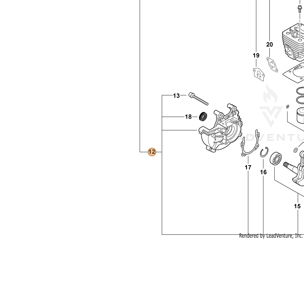 ECHO part P021000941 — IPL diagram snippet (6x zoom, amber highlight)