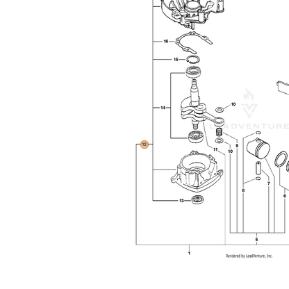 ECHO part P021001090 — IPL diagram snippet (6x zoom, amber highlight)