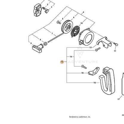 ECHO part P021001200 — IPL diagram snippet (6x zoom, amber highlight)
