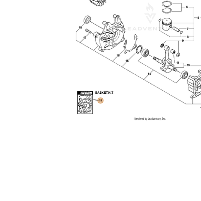 ECHO part P021001363 — IPL diagram snippet (6x zoom, amber highlight)