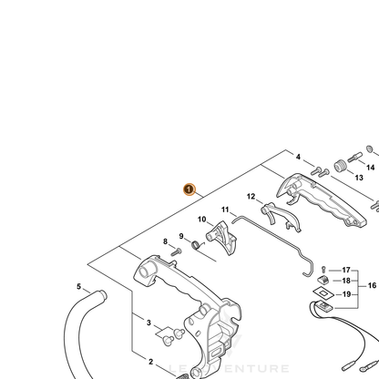 ECHO part P021001965 — IPL diagram snippet (6x zoom, amber highlight)
