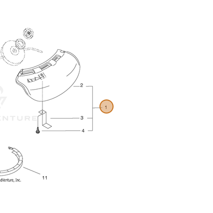 ECHO part P021002622 — IPL diagram snippet (6x zoom, amber highlight)