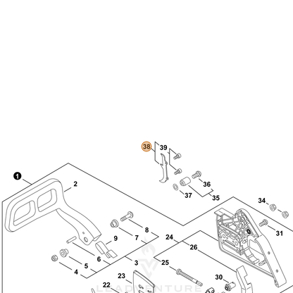 ECHO part P021002880 — IPL diagram snippet (6x zoom, amber highlight)