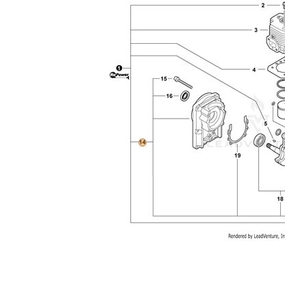 ECHO part P021002991 — IPL diagram snippet (6x zoom, amber highlight)
