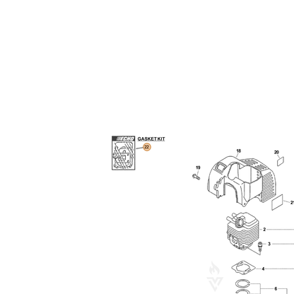 ECHO part P021004810 — IPL diagram snippet (6x zoom, amber highlight)