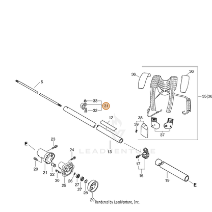 ECHO part P021004830 — IPL diagram snippet (6x zoom, amber highlight)
