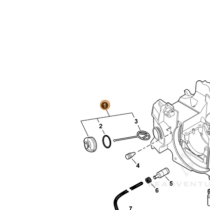 ECHO part P021005581 — IPL diagram snippet (6x zoom, amber highlight)