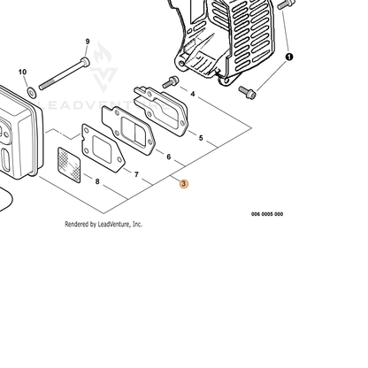 ECHO part P021005770 — IPL diagram snippet (6x zoom, amber highlight)