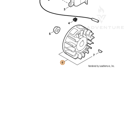 ECHO part P021005911 — IPL diagram snippet (6x zoom, amber highlight)