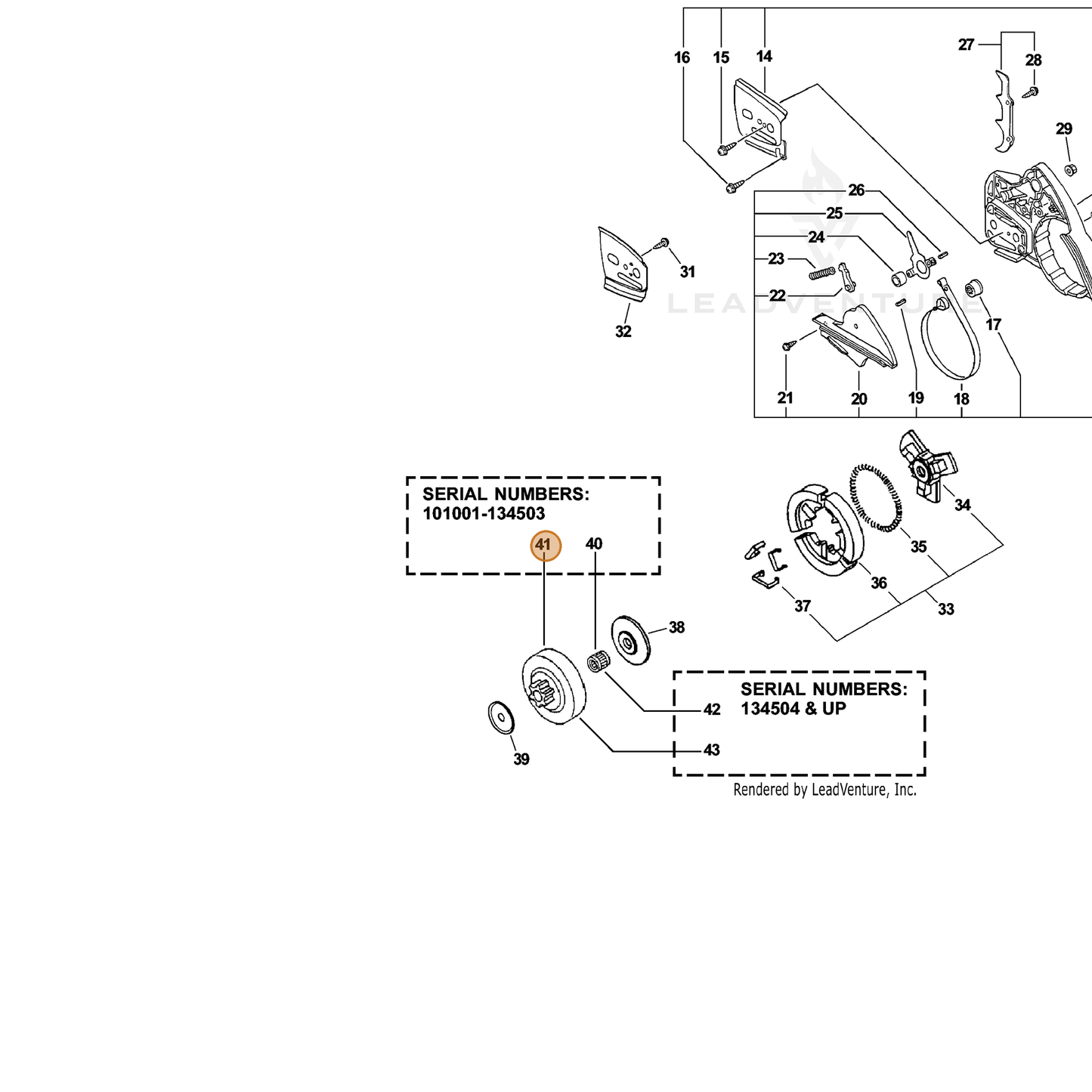 ECHO part P021006063 — IPL diagram snippet (6x zoom, amber highlight)