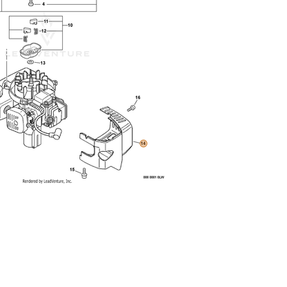ECHO part P021006161 — IPL diagram snippet (6x zoom, amber highlight)
